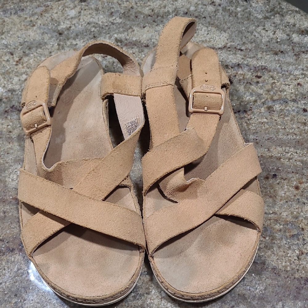 Chaco All Tan Suede Strappy Sandals Size EU39 / US 8